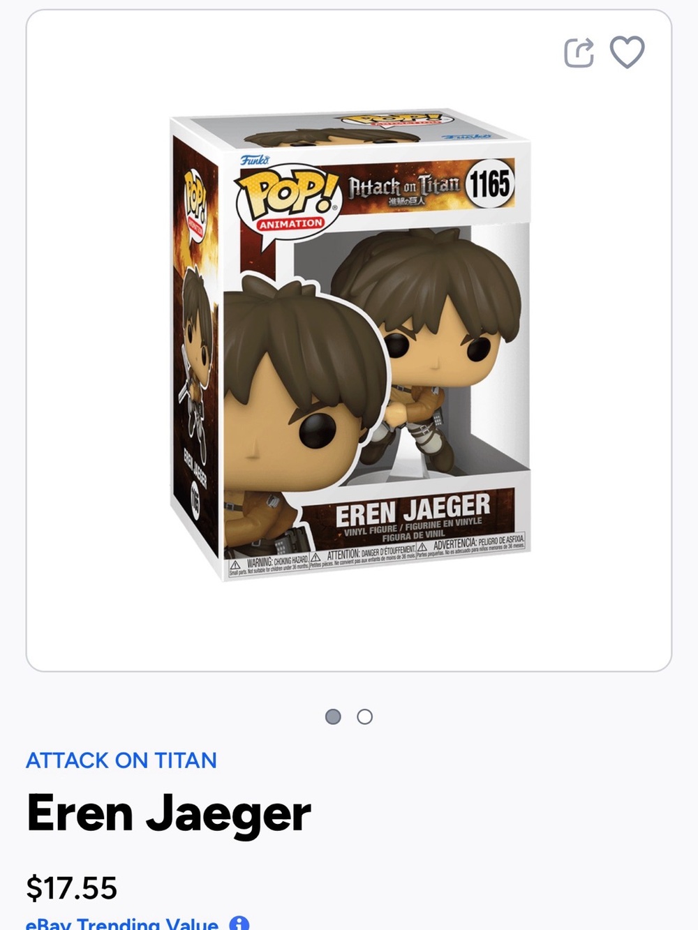 Eren Jaeger Funko Pop- Attack on Titan - 1165
